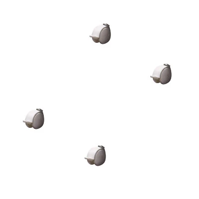 Opale Jeu De 4 Roulettes à Frein Gris De Sauthon Baby's Sweet Home