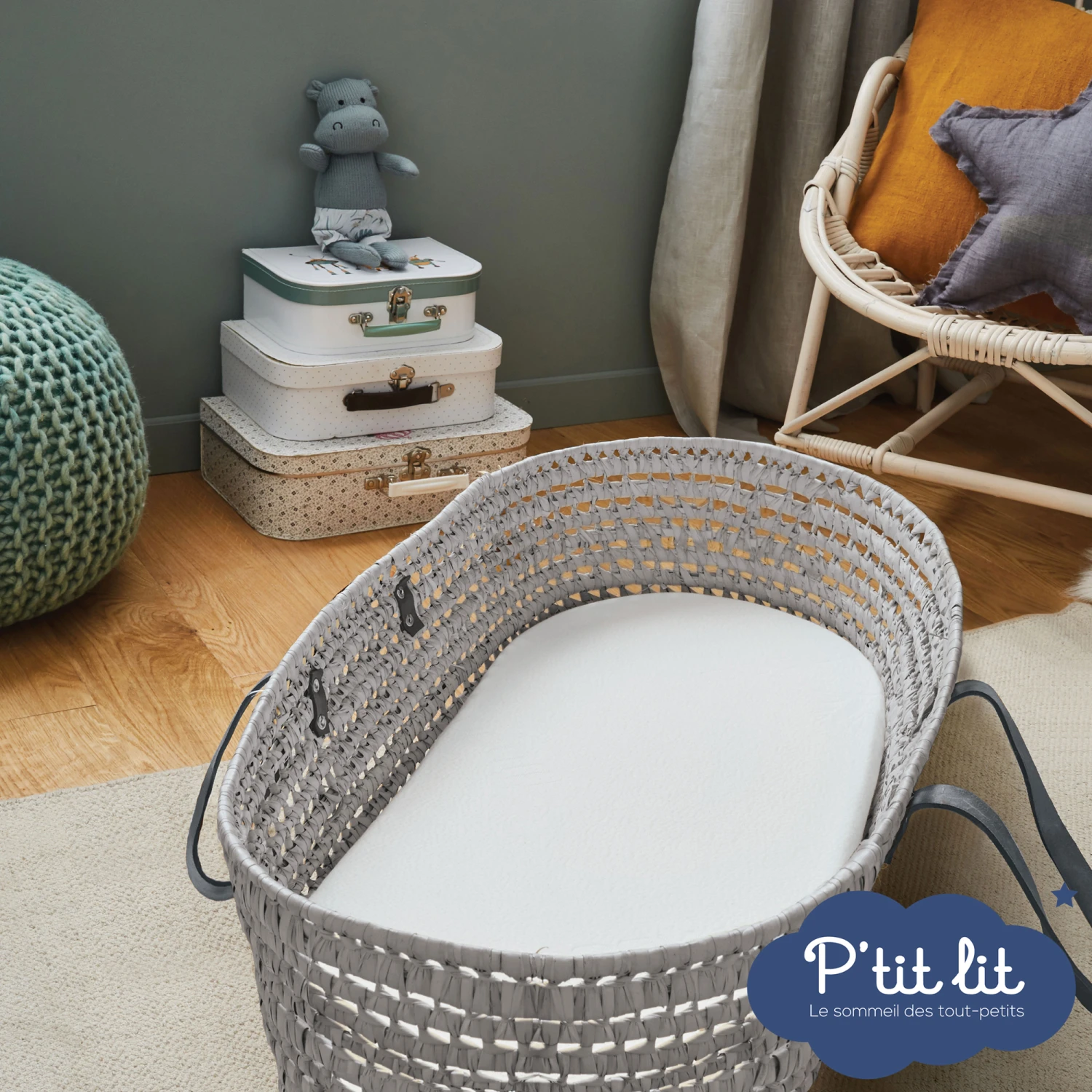 Matelas De Couffin Bambou Ecru De P'tit Lit – Image 2