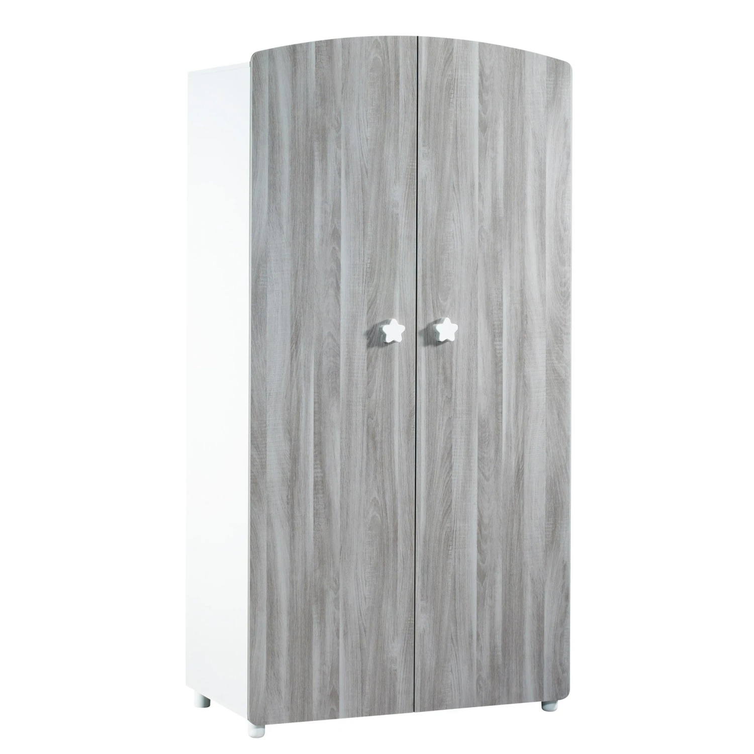 Hugo Armoire 2 Portes Gris / Blanc De Sauthon Baby's Sweet Home