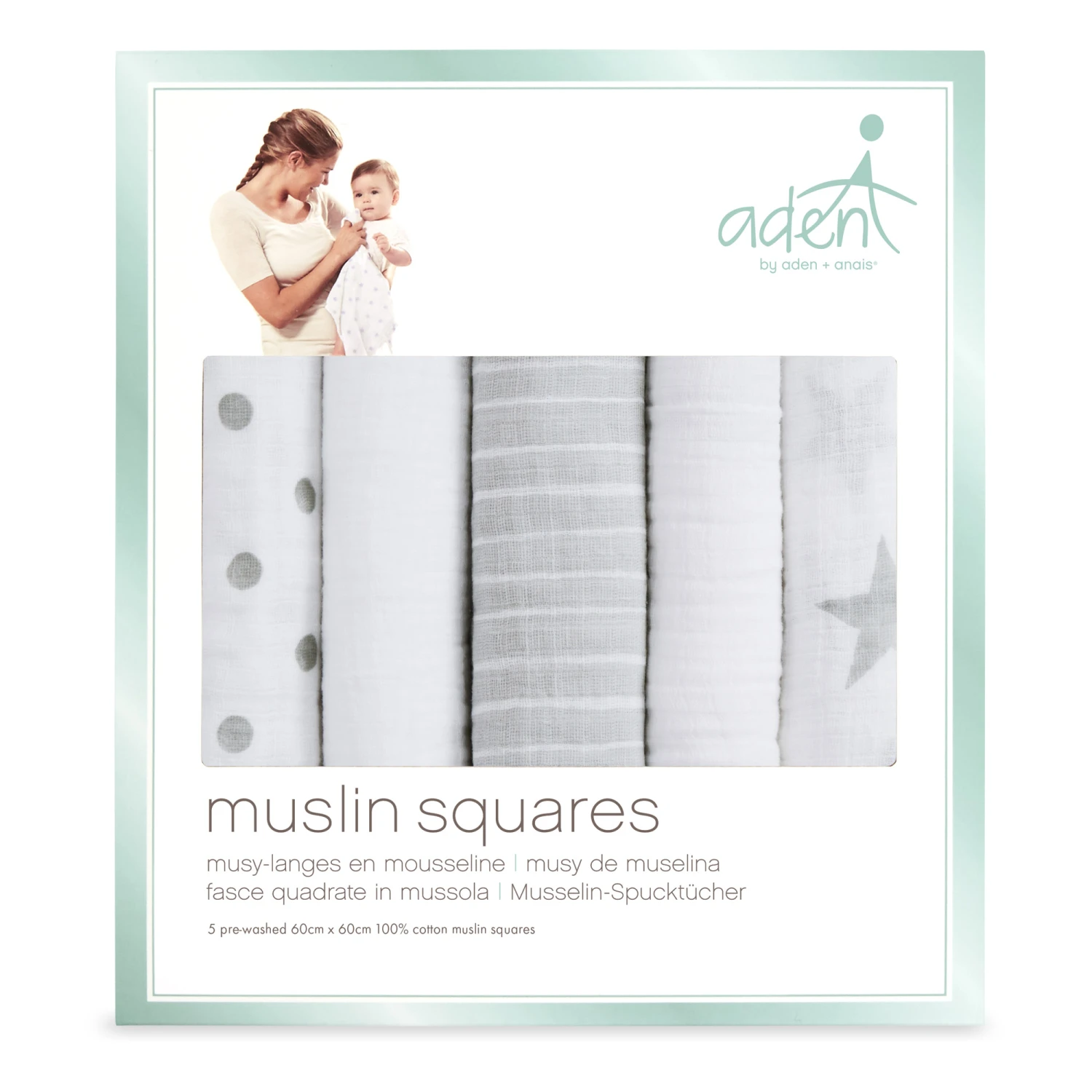 Lot De 5 Langes Musy 60x60 Dusty De Aden + Anais Essentials – Image 2