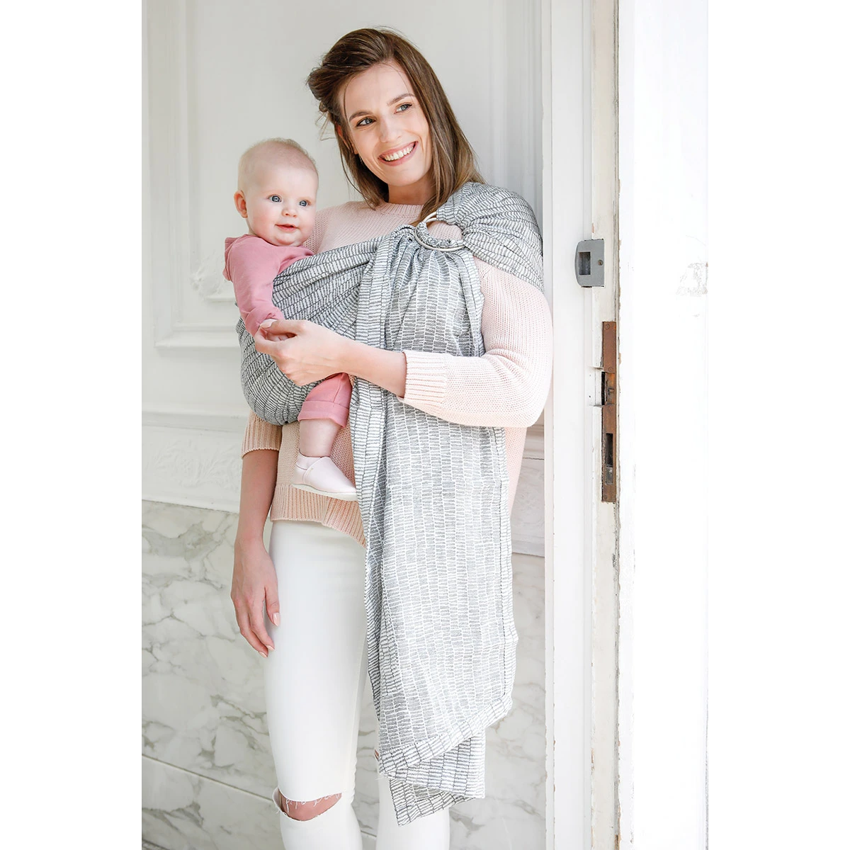 Écharpe De Portage Anneaux BB-Sling Ornate Blue De Babylonia – Image 2