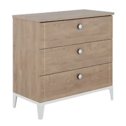 Marcel Commode 3 Tiroirs Chêne Blond/Blanc De Galipette