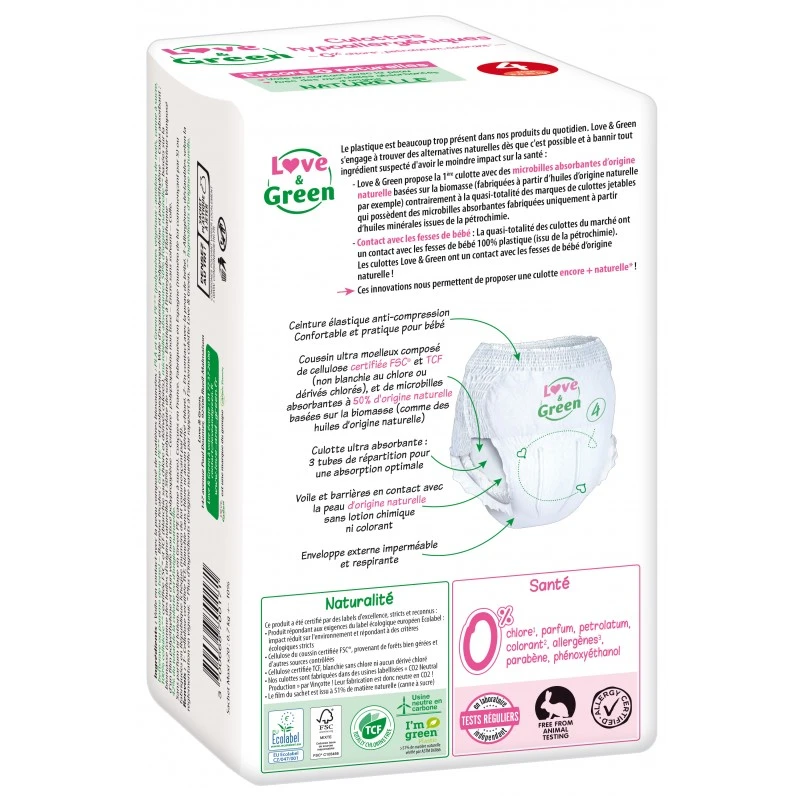 Couches-culottes écologiques Blanc T5 De Love & Green – Image 2