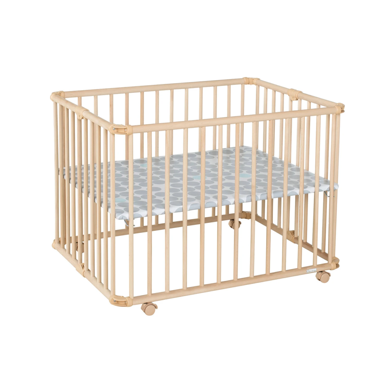 Parc Pliable Lucilee+ Petit Modèle Naturel Pois Gris De Geuther – Image 3