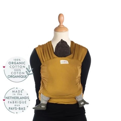 Écharpe De Portage Tricot-Slen Organic Extensible Bio Amber Gold De Babylonia