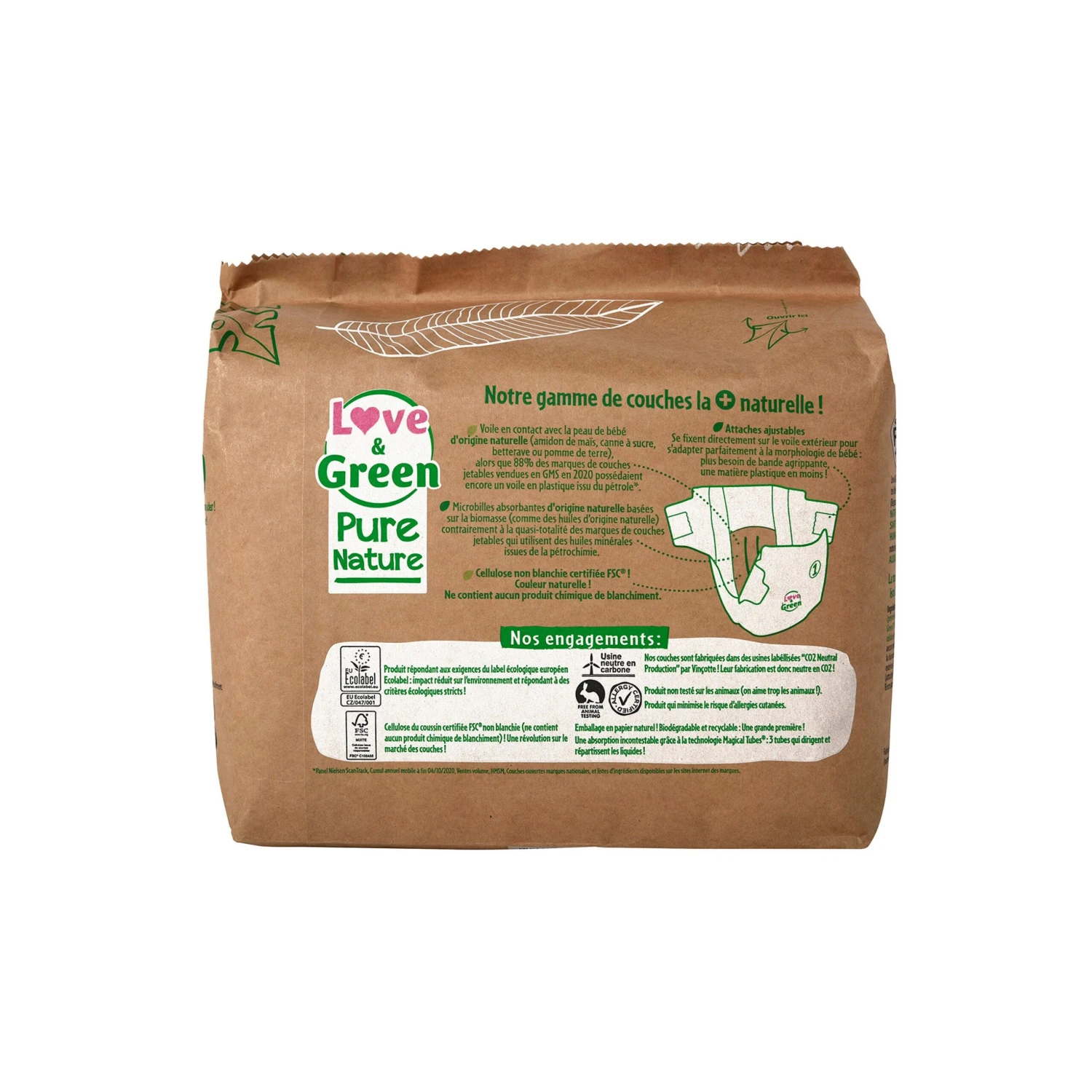 Couches écologiques Pure Nature Eco Label T1 De Love & Green – Image 2