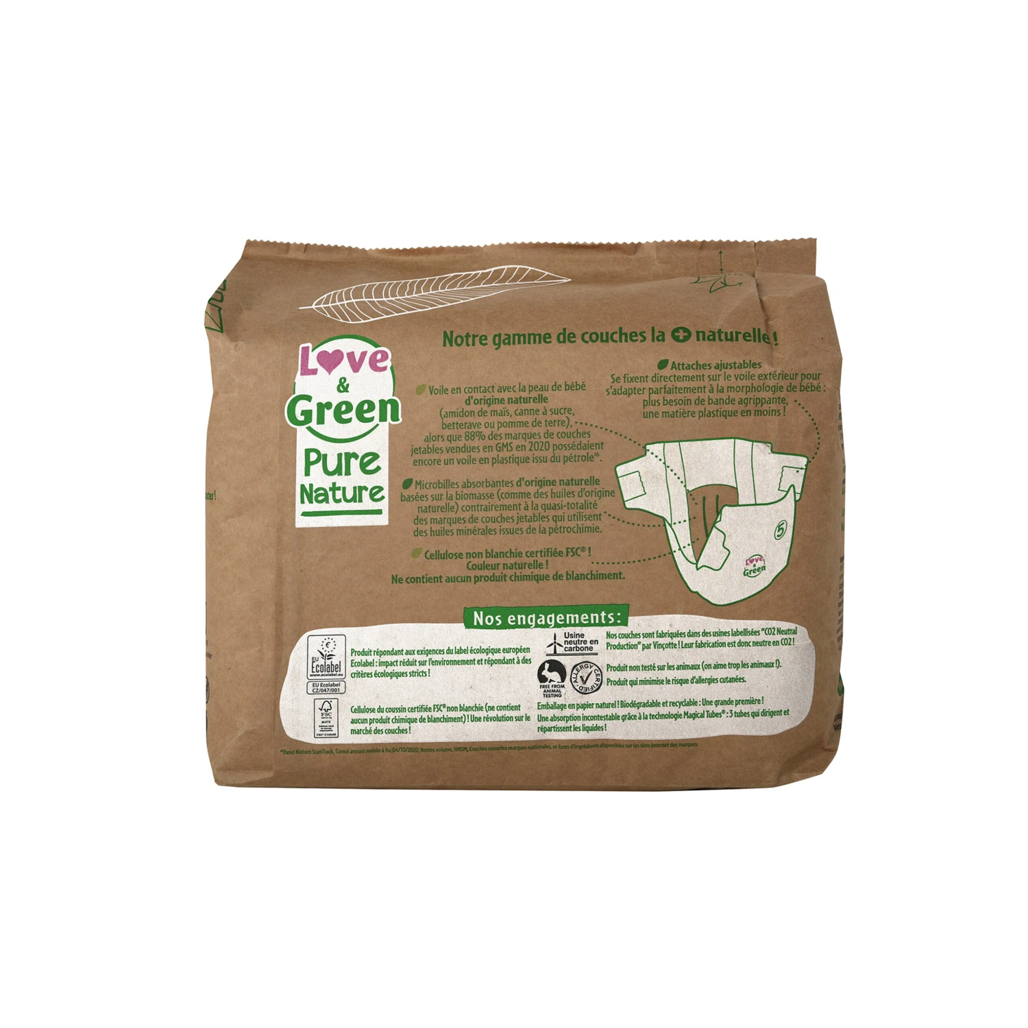 Couches écologiques Pure Nature Eco Label T5 De Love & Green – Image 2