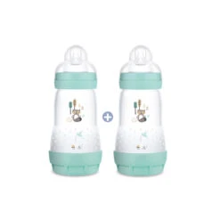 Lot De 2 Biberons Easy Start Anti-colique Débit 2 Aqua 260 Ml De Mam