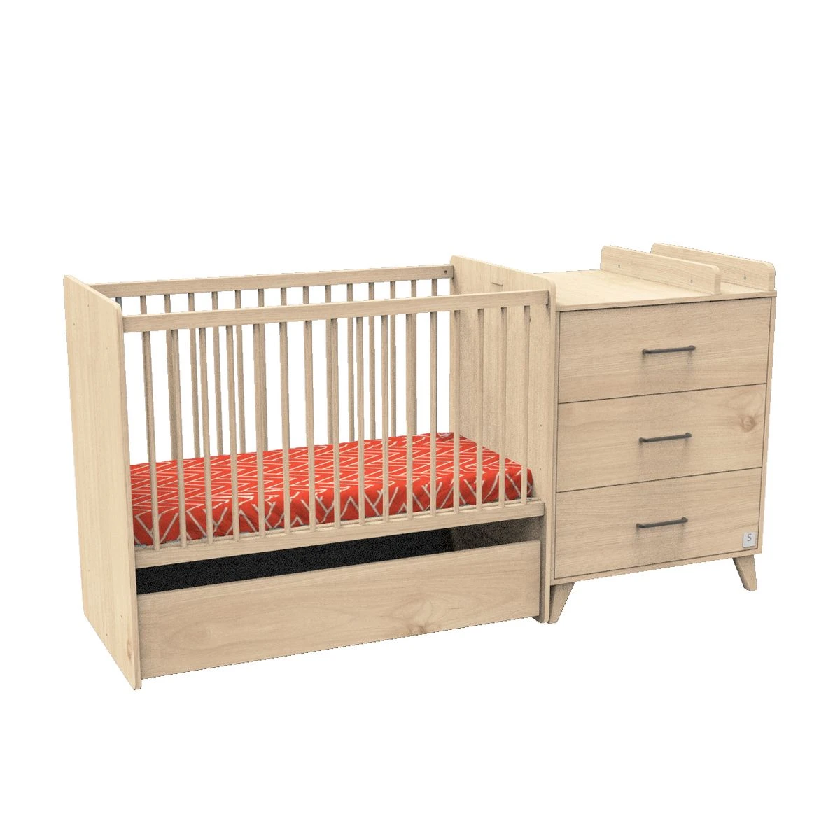 Tiroir Pour Lit Combiné évolutif Arty Chêne Suave De Sauthon Baby's Sweet Home – Image 2