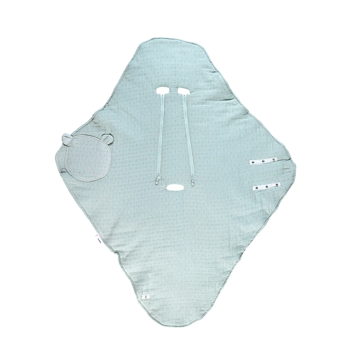 Mix & Match Couverture Promenade Mousseline Bio Safari Sauge De Noukies – Image 3