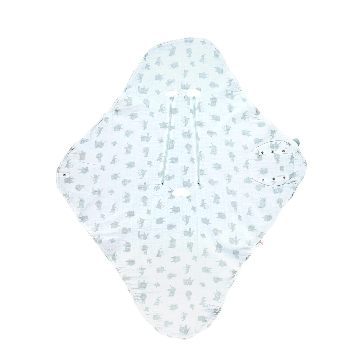 Mix & Match Couverture Promenade Mousseline Bio Safari Sauge De Noukies – Image 4