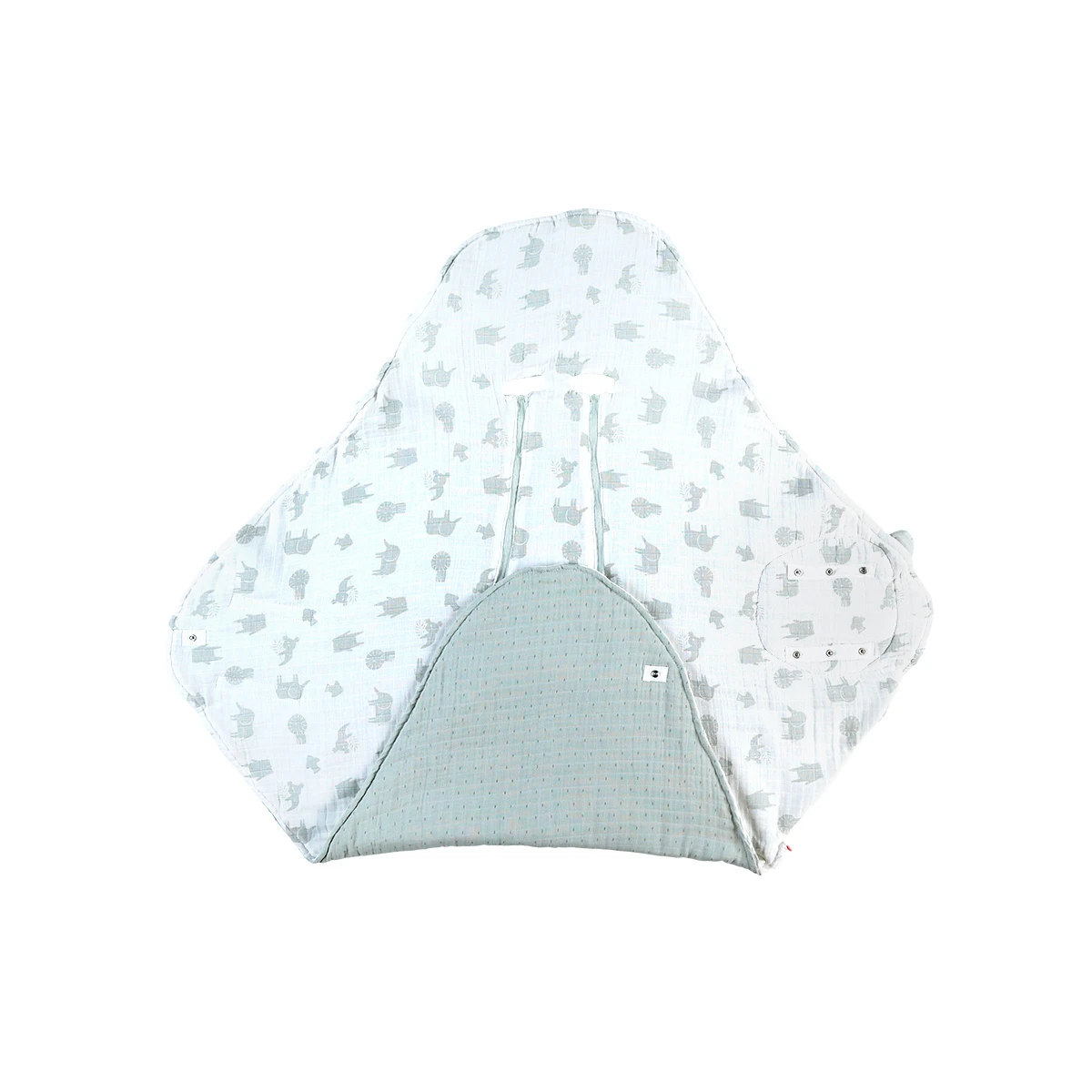 Mix & Match Couverture Promenade Mousseline Bio Safari Sauge De Noukies – Image 5