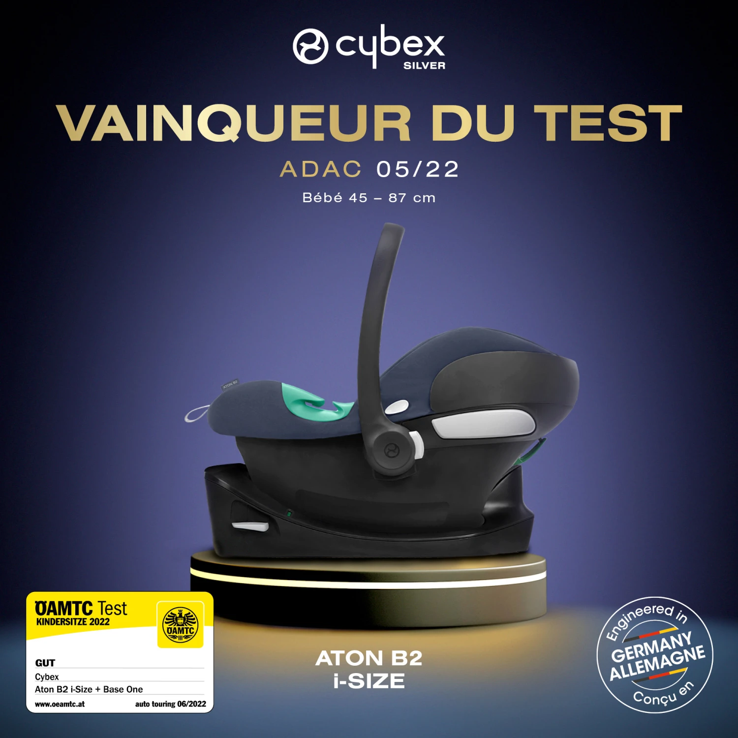 Trio Poussette Talos S + Aton B2 + Adaptateurs Deep Black De CYBEX – Image 6