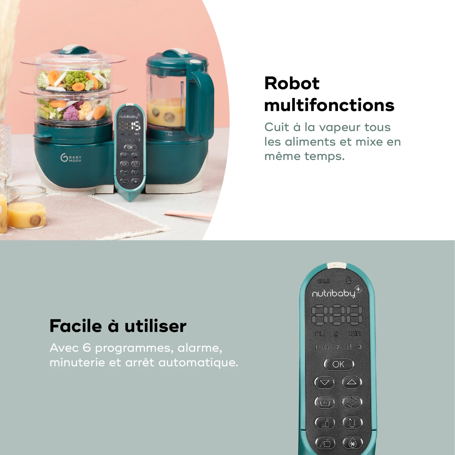 Nutribaby(+) Robot Multifonctions Bébé 6 En 1 Opal Green De Babymoov – Image 4