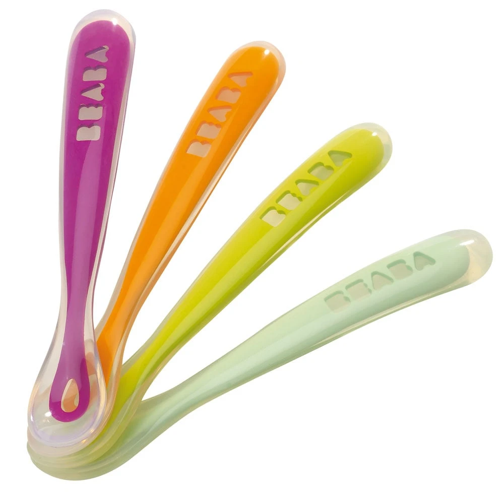 Beaba Lot De 4 Cuillères 1er Repas Grey/Sage Green De Béaba – Image 2